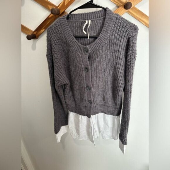 Anthropologie Gray Sweater with White Hem - Picture 8 of 8